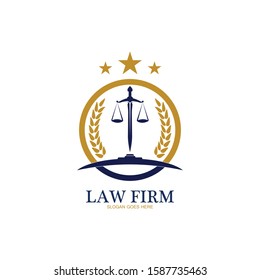 Law Firm logo and icon design template-vector
