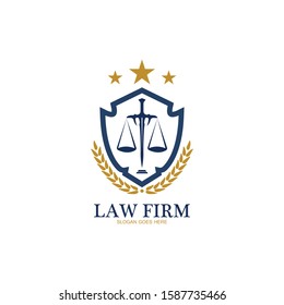 Law Firm logo and icon design template-vector