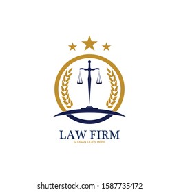 Law Firm logo and icon design template-vector