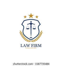 Law Firm logo and icon design template-vector