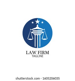 Law Firm logo and icon design template-vector