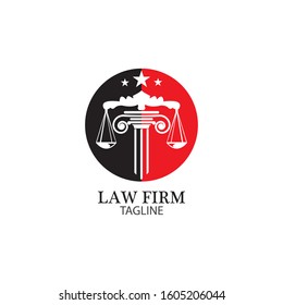 Law Firm logo and icon design template-vector