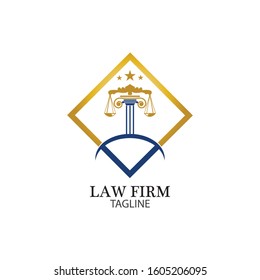 Law Firm logo and icon design template-vector