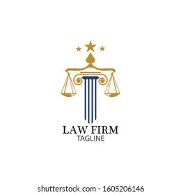 Law Firm logo and icon design template-vector