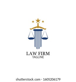 Law Firm logo and icon design template-vector