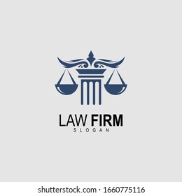 Law firm logo and icon design template, vintage logo