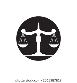 Law Firm logo and icon design template-vector