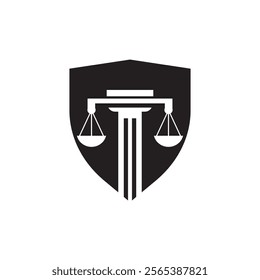 Law Firm logo and icon design template-vector