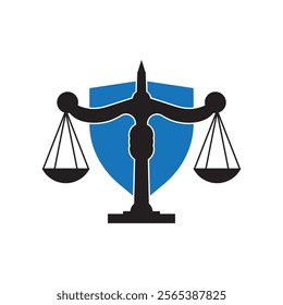 Law Firm logo and icon design template-vector