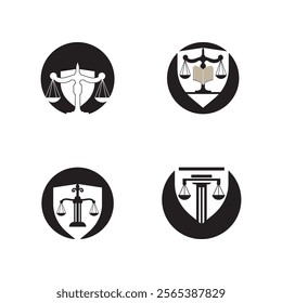 Law Firm logo and icon design template-vector