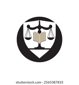 Law Firm logo and icon design template-vector