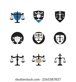 Law Firm logo and icon design template-vector