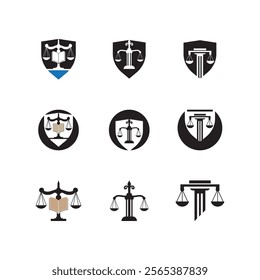 Law Firm logo and icon design template-vector