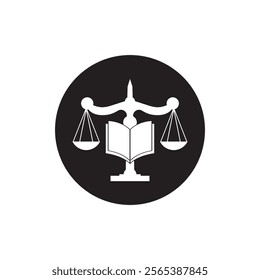 Law Firm logo and icon design template-vector