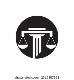 Law Firm logo and icon design template-vector