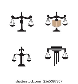 Law Firm logo and icon design template-vector