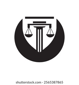 Law Firm logo and icon design template-vector