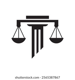 Law Firm logo and icon design template-vector