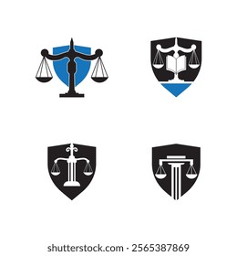 Law Firm logo and icon design template-vector