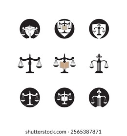 Law Firm logo and icon design template-vector