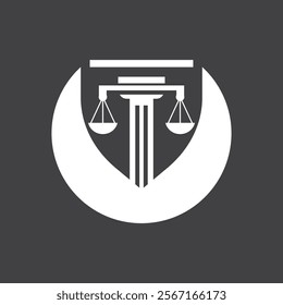 Law Firm logo and icon design template-vector