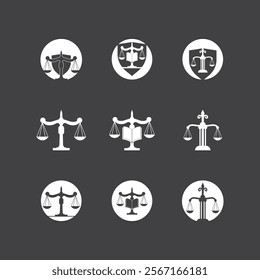 Law Firm logo and icon design template-vector