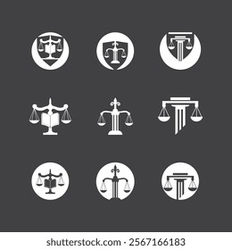 Law Firm logo and icon design template-vector