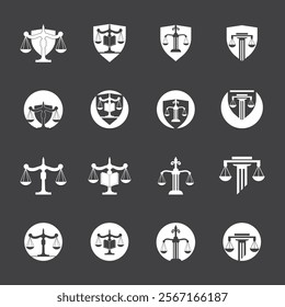 Law Firm logo and icon design template-vector