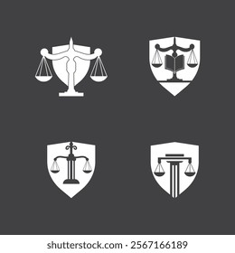 Law Firm logo and icon design template-vector