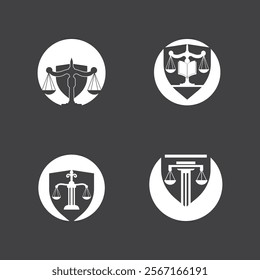 Law Firm logo and icon design template-vector