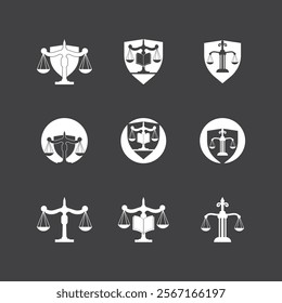 Law Firm logo and icon design template-vector