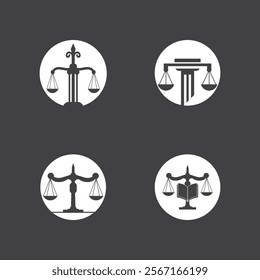 Law Firm logo and icon design template-vector