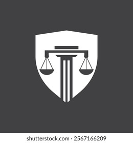 Law Firm logo and icon design template-vector