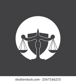 Law Firm logo and icon design template-vector