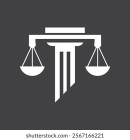 Law Firm logo and icon design template-vector