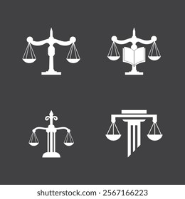 Law Firm logo and icon design template-vector