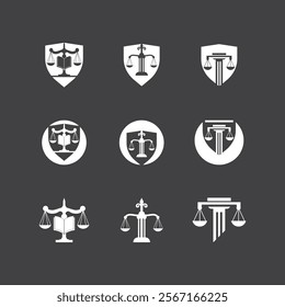 Law Firm logo and icon design template-vector