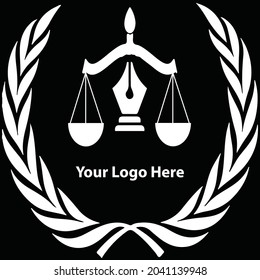 Law firm logo with the pen of justice