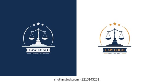 law firm logo, Pillar Vector illustration