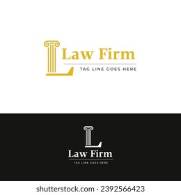 Law firm logo. law piller icon. Corporate lawyer symbol.