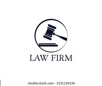 Law Firm Logo with Premium Concept. Lawyer Service Logo Design. Vector Illustration. Isolated on White Background.