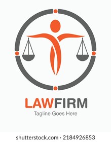 Law Firm Logo With Scale In Hands Vector Illustration Equality Sign Judge  Judicial Logo