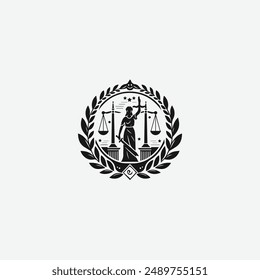 Logotipo de la firma de abogados, logotipo de escala, abogado, Plantilla del logotipo del abogado