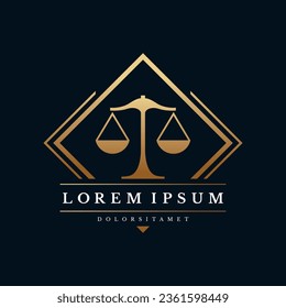 Law firm logo. Scales symbol. Vector icon design. 