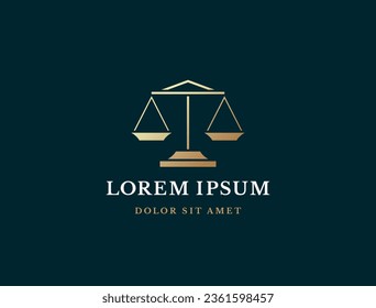 Law firm logo. Scales symbol. Vector icon design. 