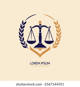 Law Firm Logo Sword and scale icon, perfect for corporate lawyers. Gold design for prestige.