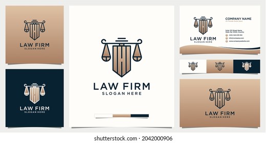 Law firm logo template with business card