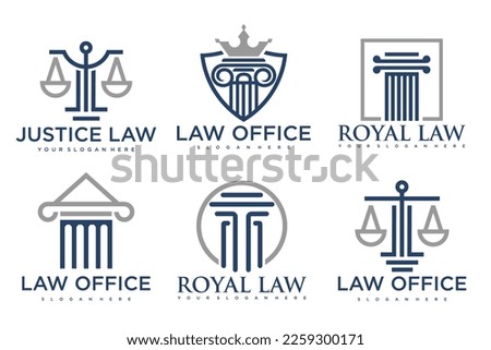 Law firm logo template. Vector set of vintage labels, logotype