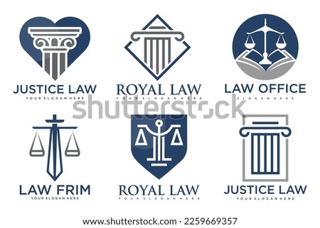 Law firm logo template. Vector set of vintage labels, logotype