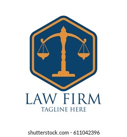 law firm logo with text space for your slogan / tagline, vector illustration
